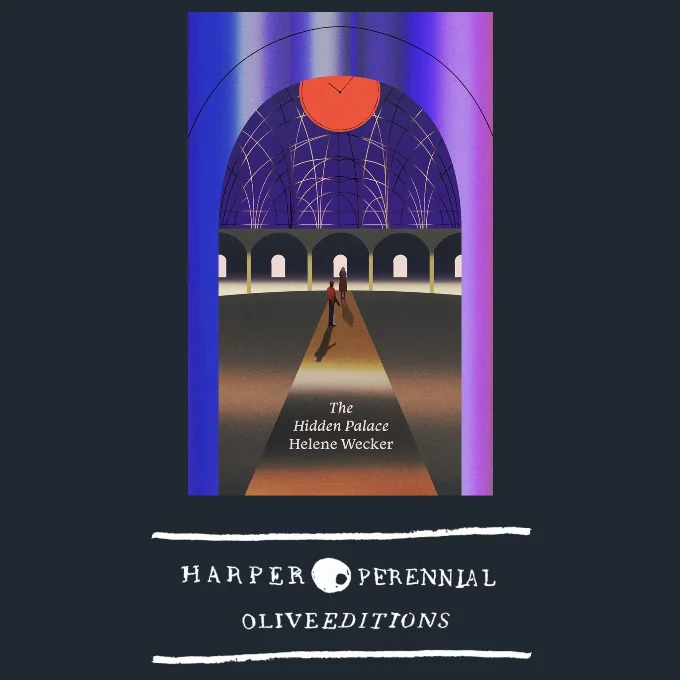 Olive editions cover for The Hidden Palace featuring two people inside a domed building