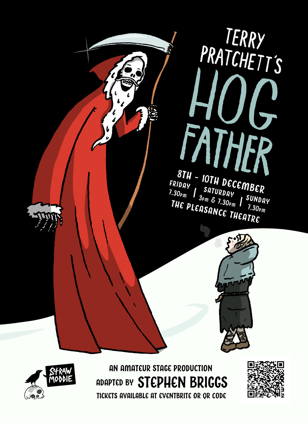 Picture of the Hogfather talking to the little match girl