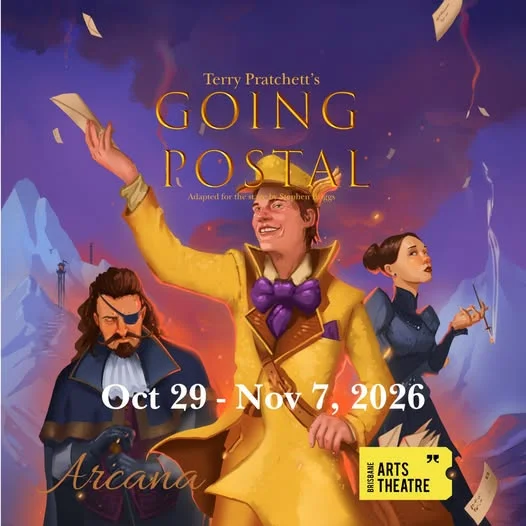 Poster for Going Postal performed by Brisbane Arts Theatre