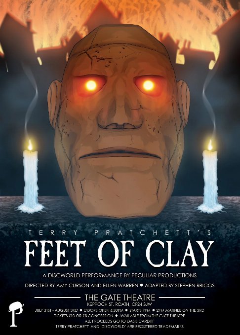 Image of a Golem head from Feet of Clay by Terry Pratchett