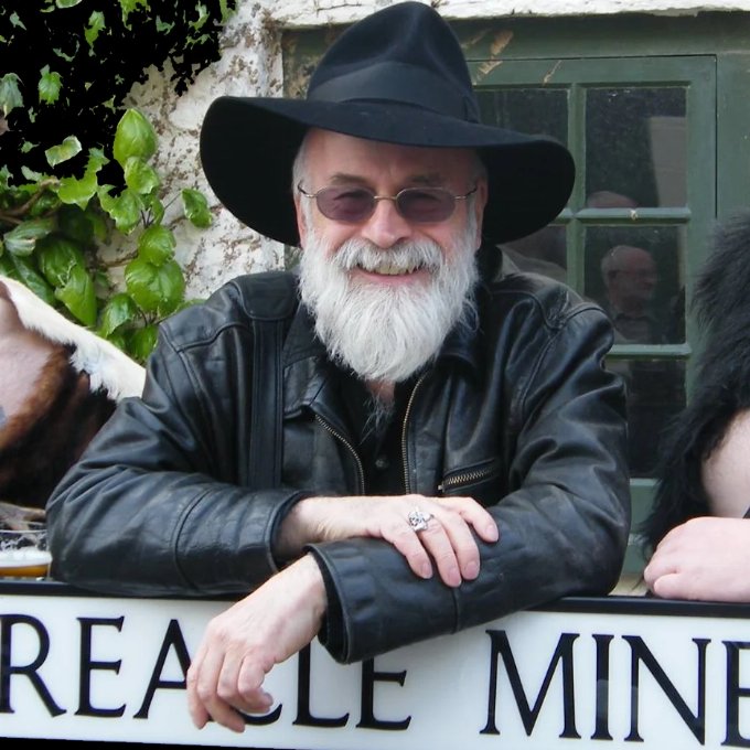 Terry Pratchett - smiles to my camera at the street naming in Wincanton
