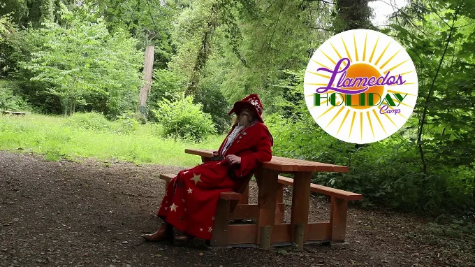 Photo of Rincewind waiting to announce Llamedos 2028